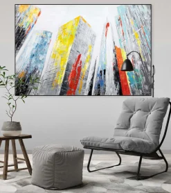 Handgemaltes Gemälde 'City of Giants' 120x80cm | inkl. Echtheitszertifikat