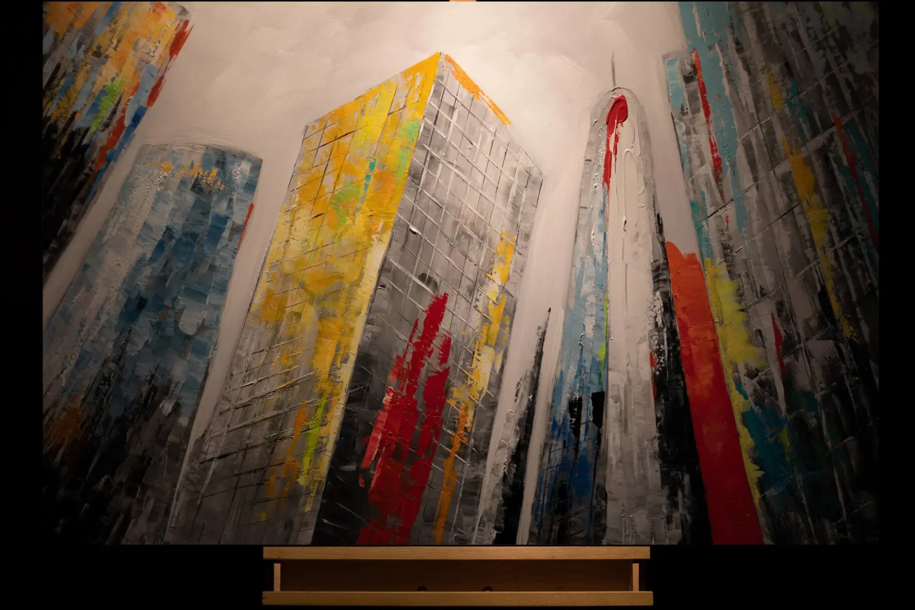 Handgemaltes Gemälde 'City of Giants' 120x80cm | inkl. Echtheitszertifikat
