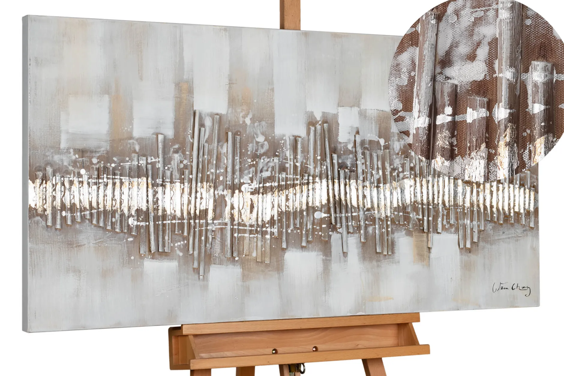 Handgemaltes Gemälde 'City Outline' 120x60cm | inkl. Echtheitszertifikat
