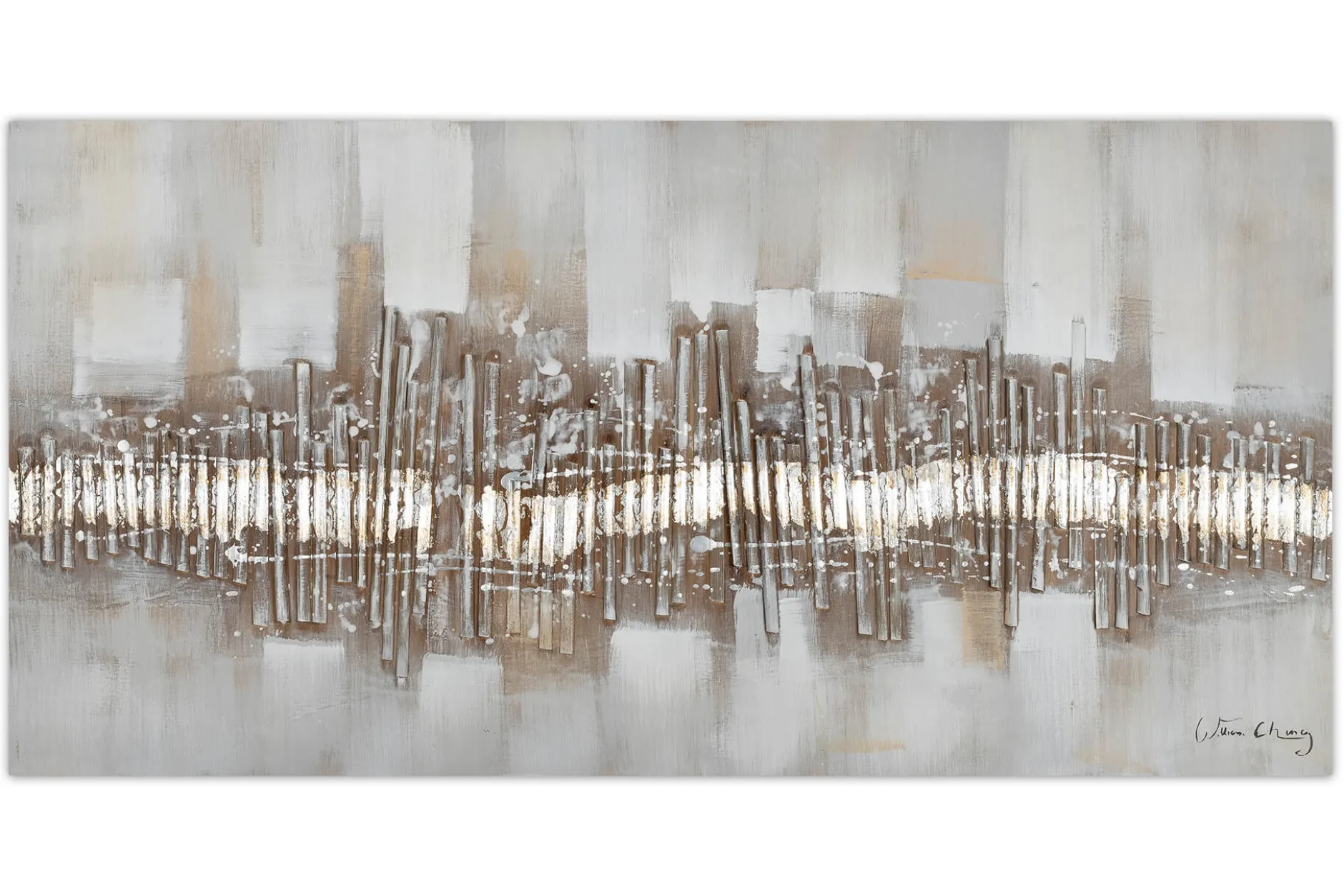 Handgemaltes Gemälde 'City Outline' 120x60cm | inkl. Echtheitszertifikat