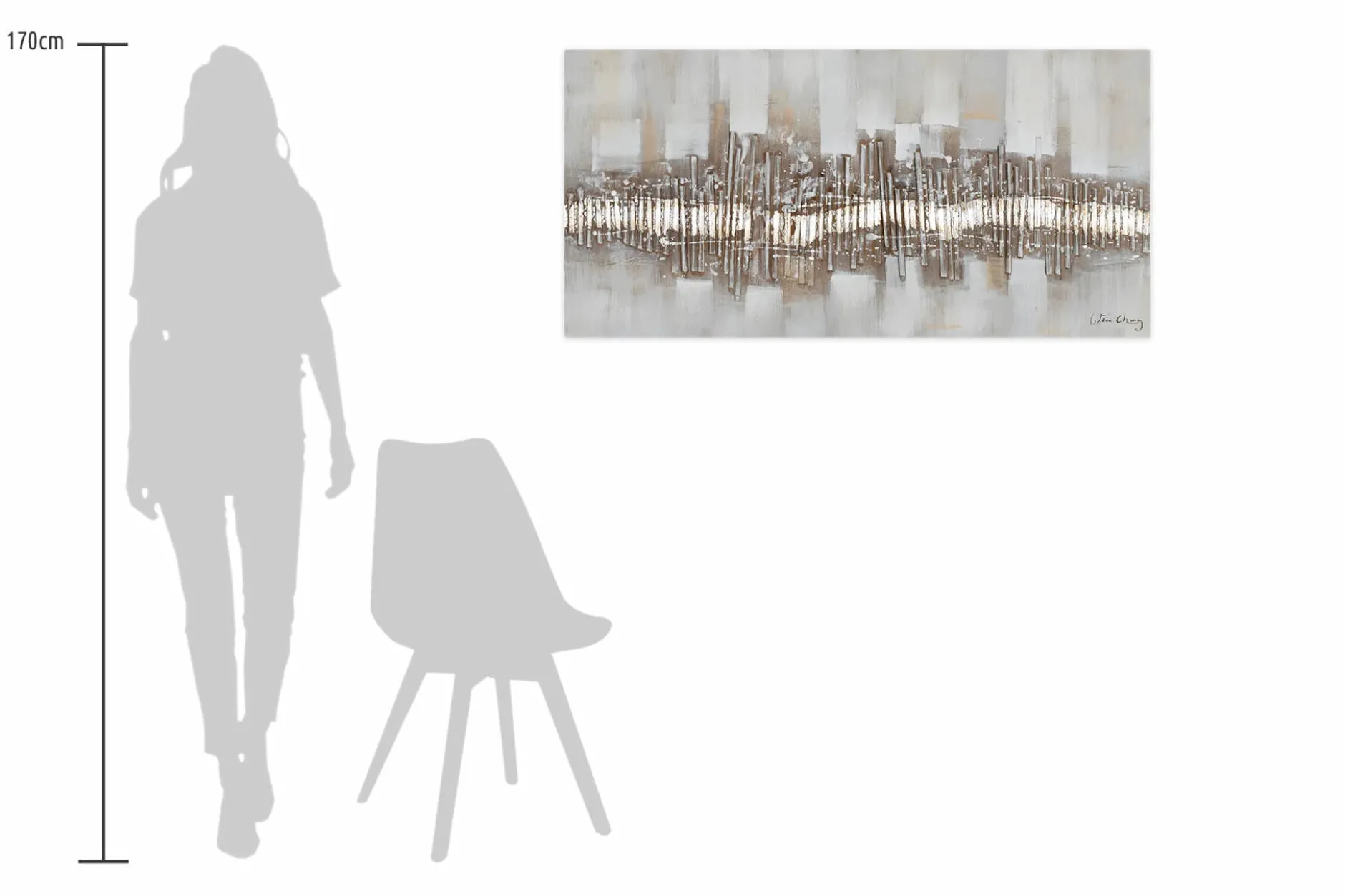 Handgemaltes Gemälde 'City Outline' 120x60cm | inkl. Echtheitszertifikat