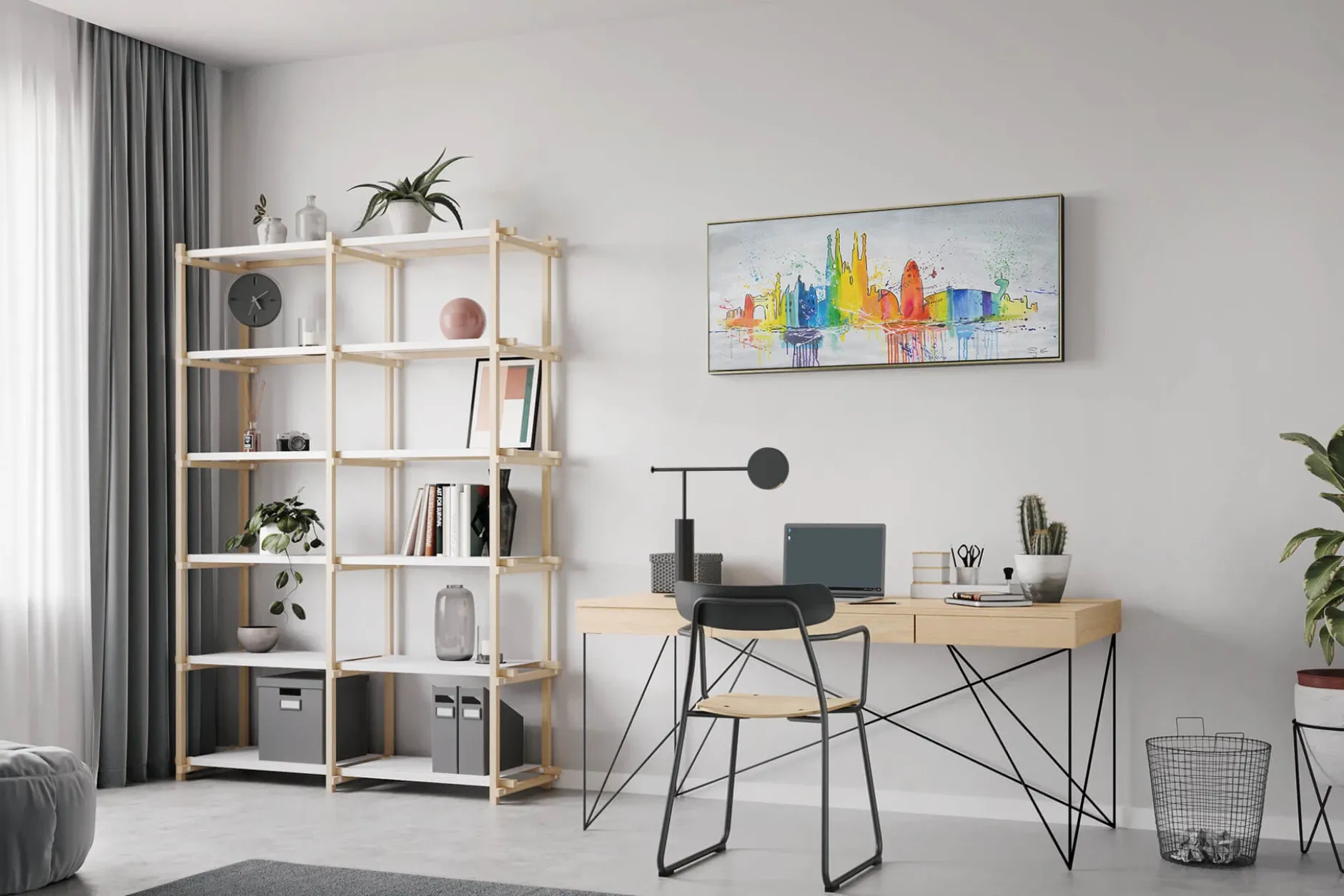 Handgemaltes Gemälde 'Ciudad del Mar' 120x60cm | inkl. Echtheitszertifikat