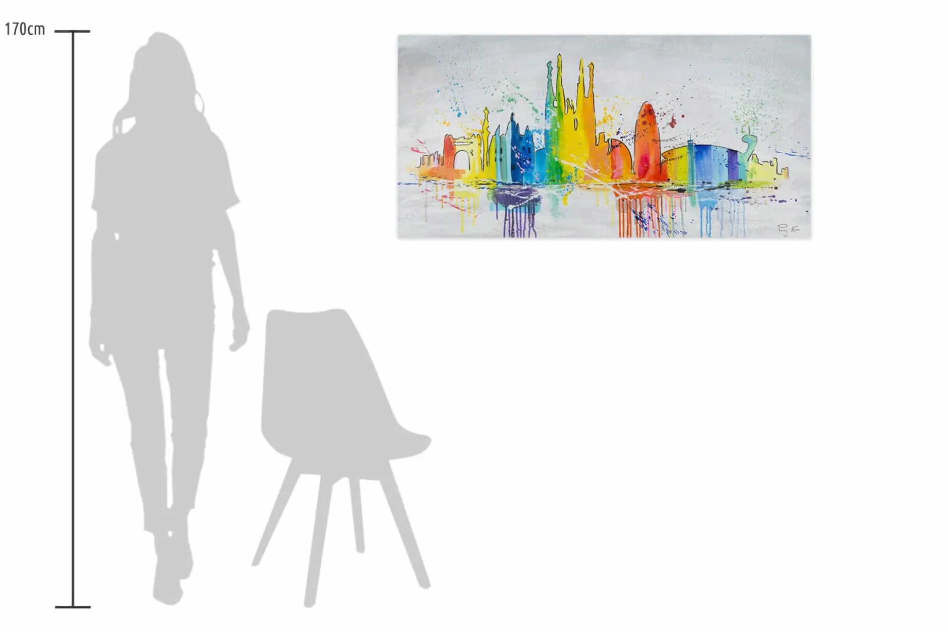 Handgemaltes Gemälde 'Ciudad del Mar' 120x60cm | inkl. Echtheitszertifikat