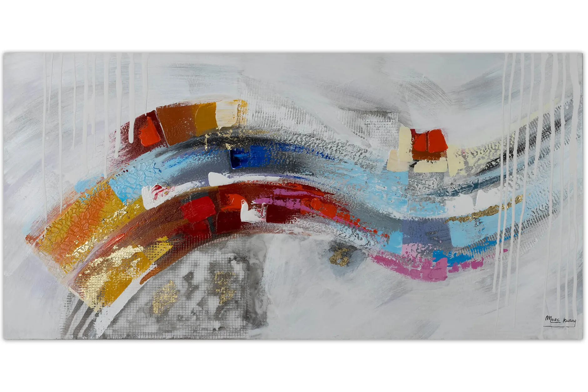 Handgemaltes Gemälde 'Colourful Floods' 120x60cm | inkl. Echtheitszertifikat