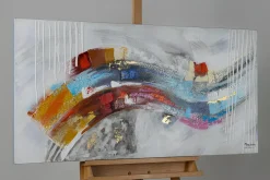 Handgemaltes Gemälde 'Colourful Floods' 120x60cm | inkl. Echtheitszertifikat
