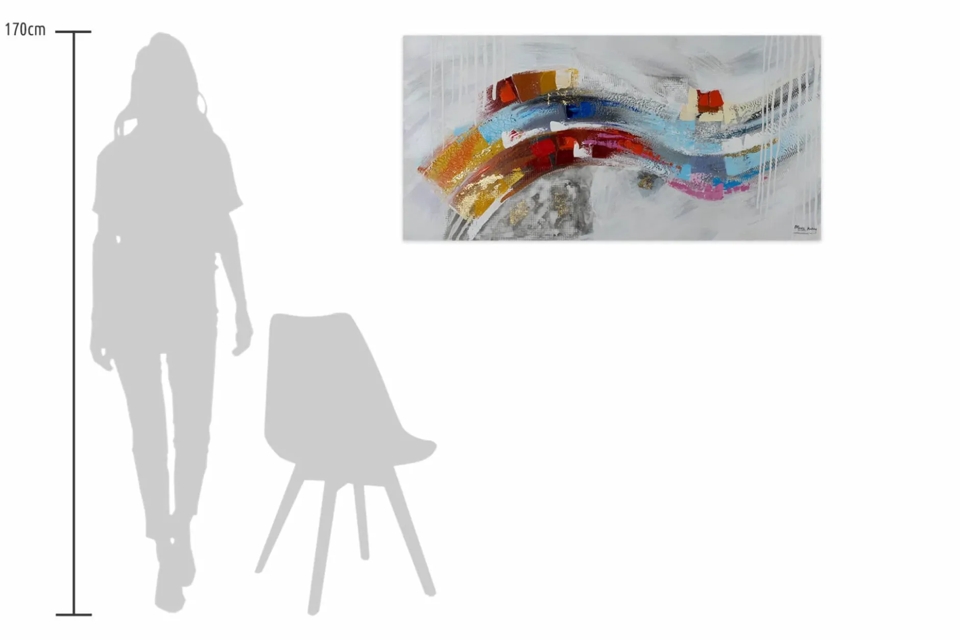 Handgemaltes Gemälde 'Colourful Floods' 120x60cm | inkl. Echtheitszertifikat