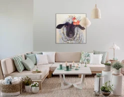 Handgemaltes Gemälde 'Content Ewe' 80x80cm | inkl. Echtheitszertifikat