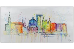 Handgemaltes Gemälde 'Copenhagen Skyline Silhouette' 120x60cm | inkl. Echtheitszertifikat