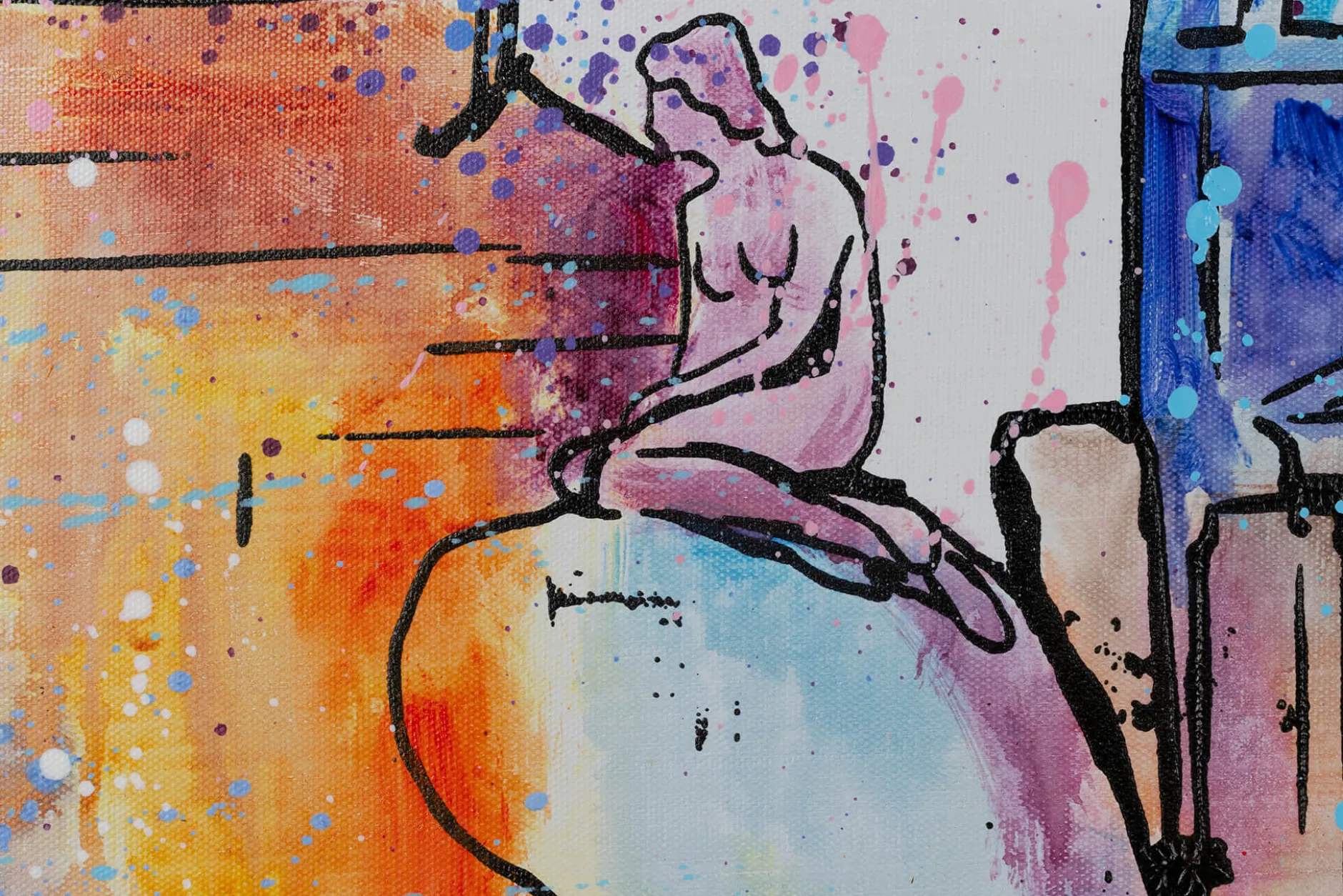 Handgemaltes Gemälde 'Copenhagen Skyline Silhouette' 120x60cm | inkl. Echtheitszertifikat