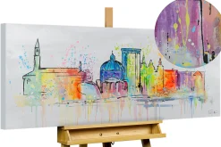 Handgemaltes Gemälde 'Copenhagen Skyline Silhouette' 120x60cm | inkl. Echtheitszertifikat
