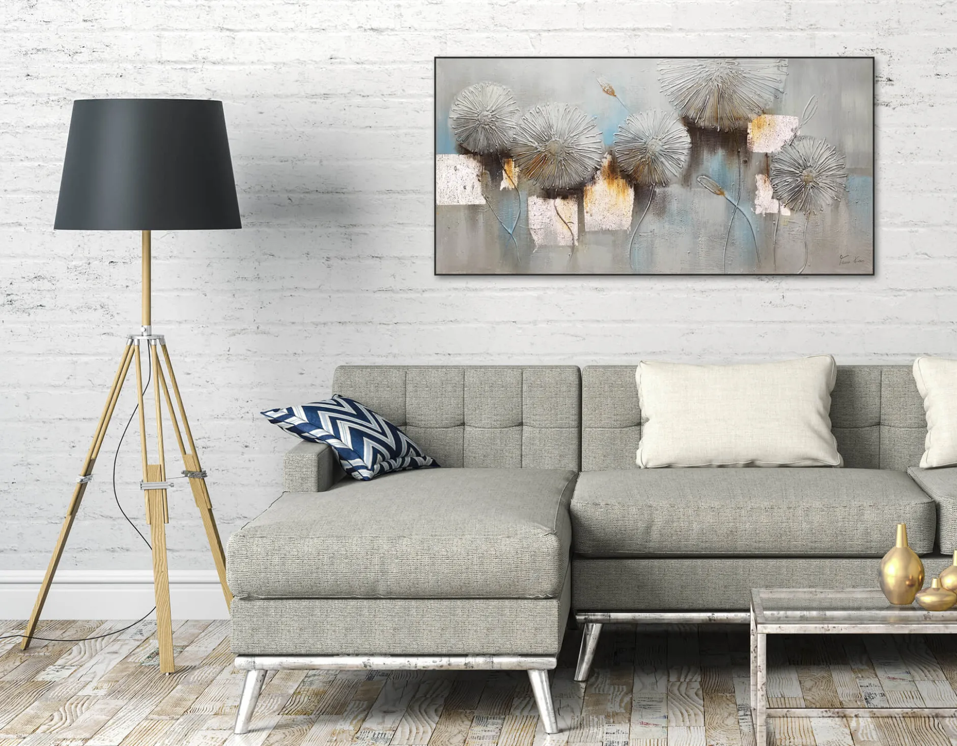 Handgemaltes Gemälde 'Cracks Start to Show' 120x60cm | inkl. Echtheitszertifikat