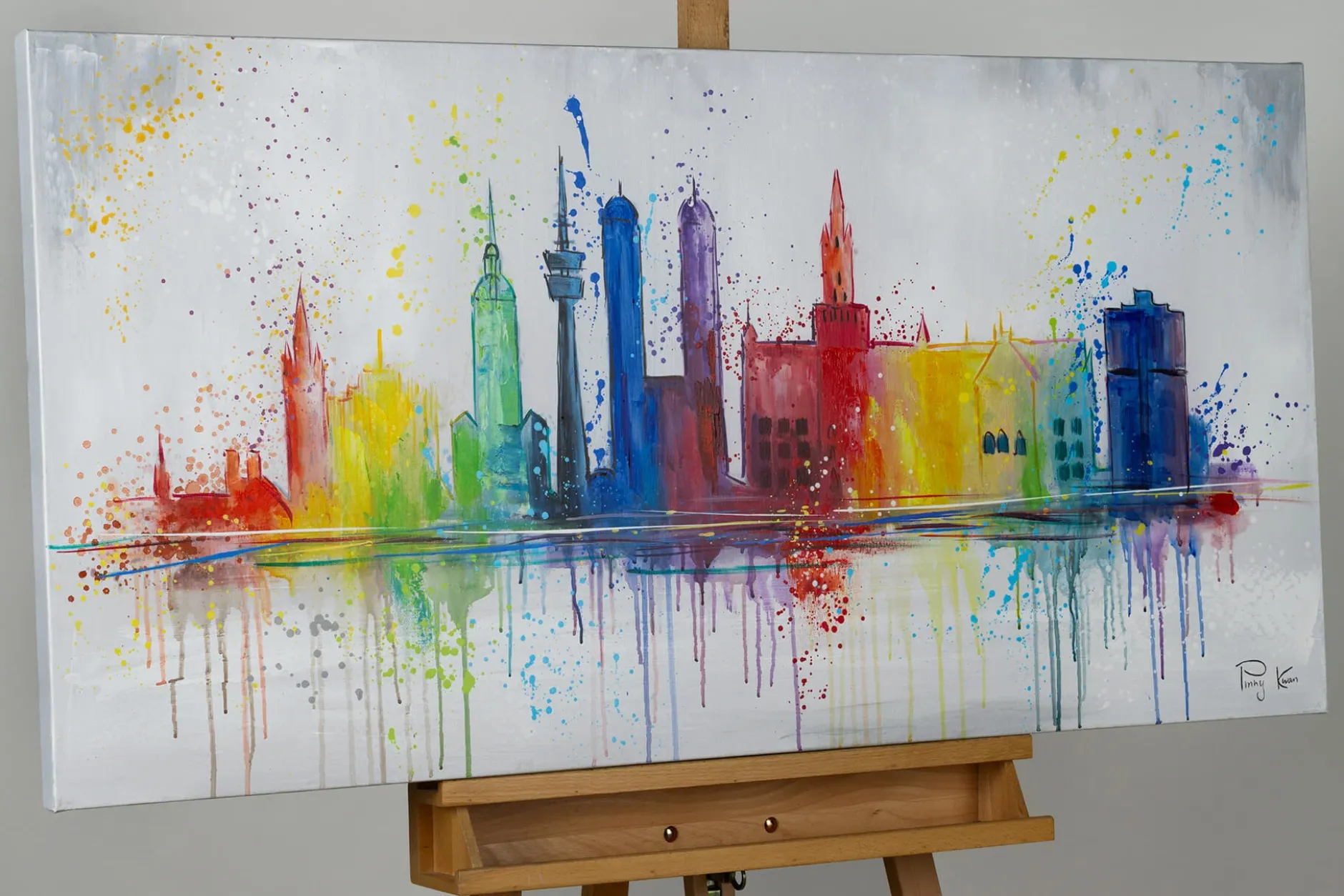 Handgemaltes Gemälde 'Dahoam in Bayern' 120x60cm | inkl. Echtheitszertifikat