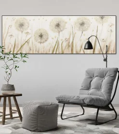 Handgemaltes Gemälde 'Dandelion Meadow' 150x50cm | inkl. Echtheitszertifikat