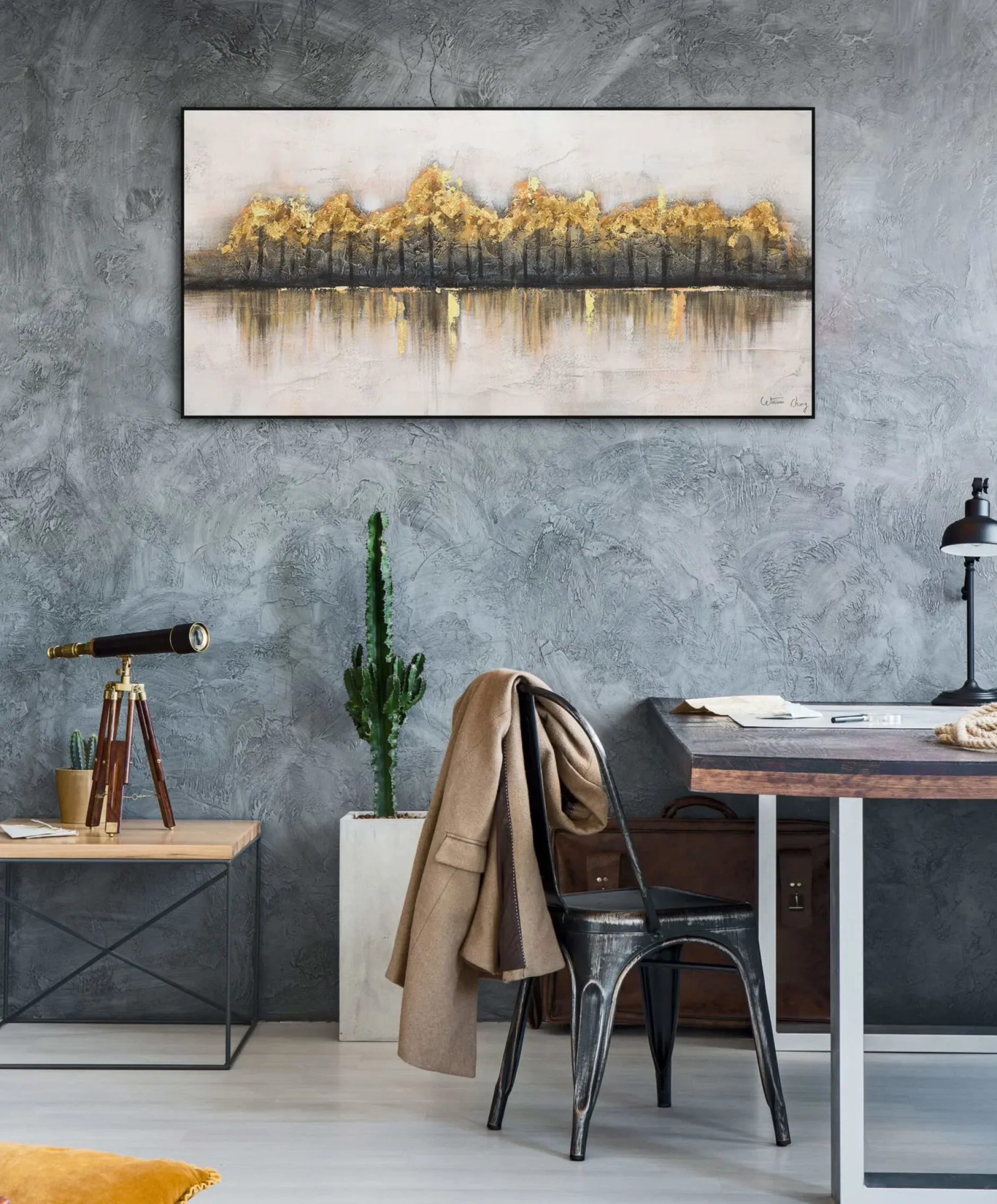Handgemaltes Gemälde 'Das Ende des Flusses' 120x60cm | inkl. Echtheitszertifikat