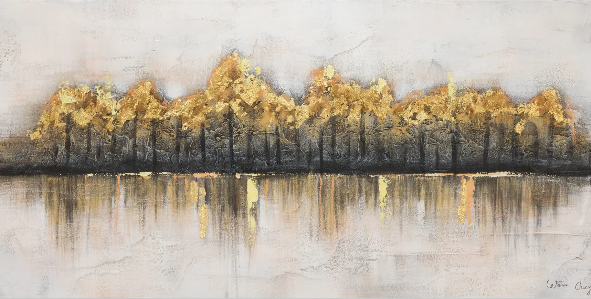 Handgemaltes Gemälde 'Das Ende des Flusses' 120x60cm | inkl. Echtheitszertifikat