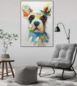 Handgemaltes Gemälde 'Der bunte Hund' 70x100cm | inkl. Echtheitszertifikat