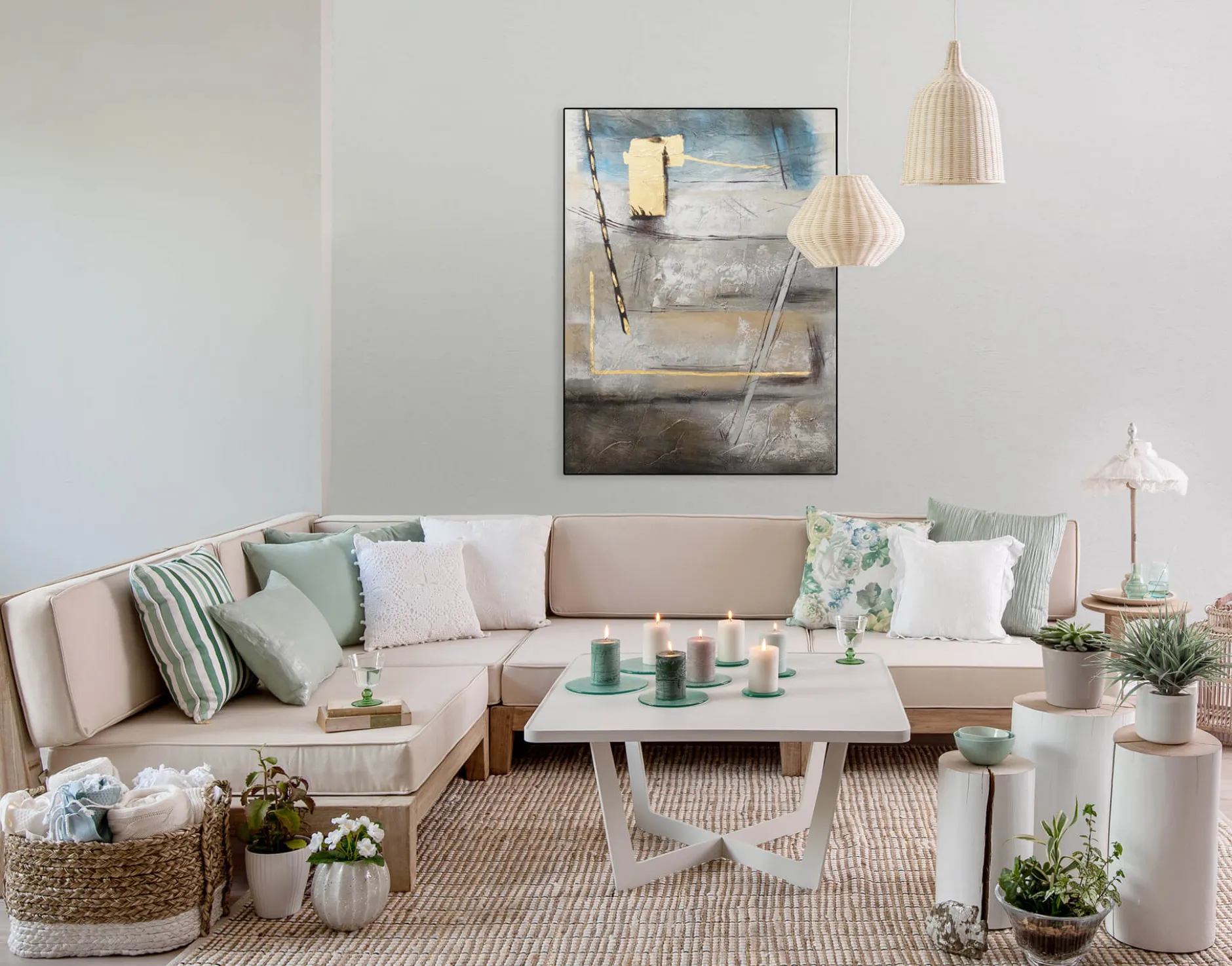 Handgemaltes Gemälde 'Deserted Landscape' 75x100cm | inkl. Echtheitszertifikat