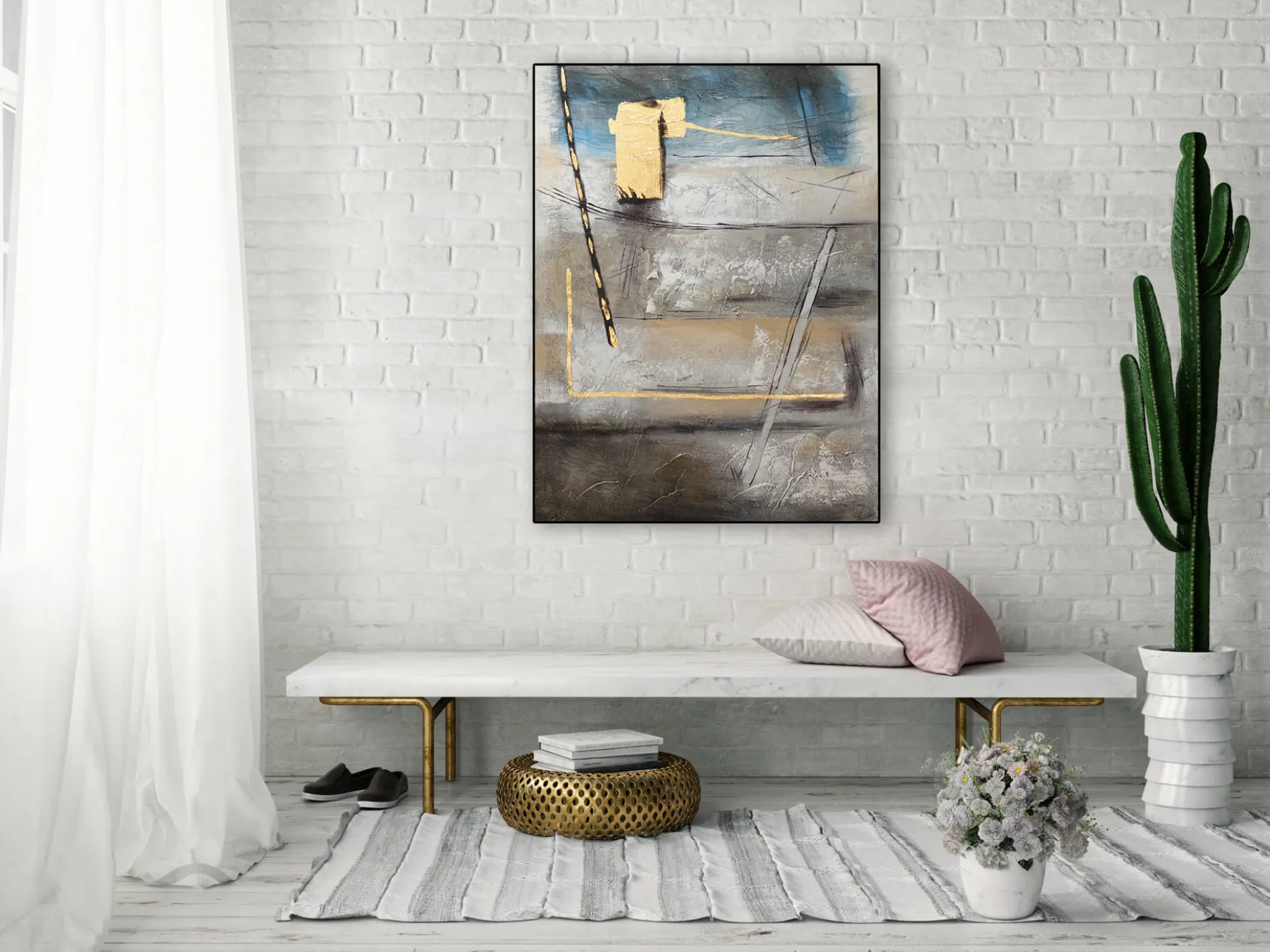 Handgemaltes Gemälde 'Deserted Landscape' 75x100cm | inkl. Echtheitszertifikat