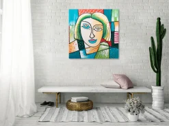 Handgemaltes Gemälde 'Des Künstlers Muse' 80x80cm | inkl. Echtheitszertifikat
