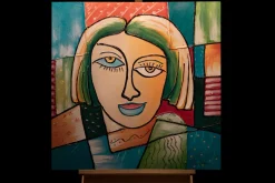 Handgemaltes Gemälde 'Des Künstlers Muse' 80x80cm | inkl. Echtheitszertifikat