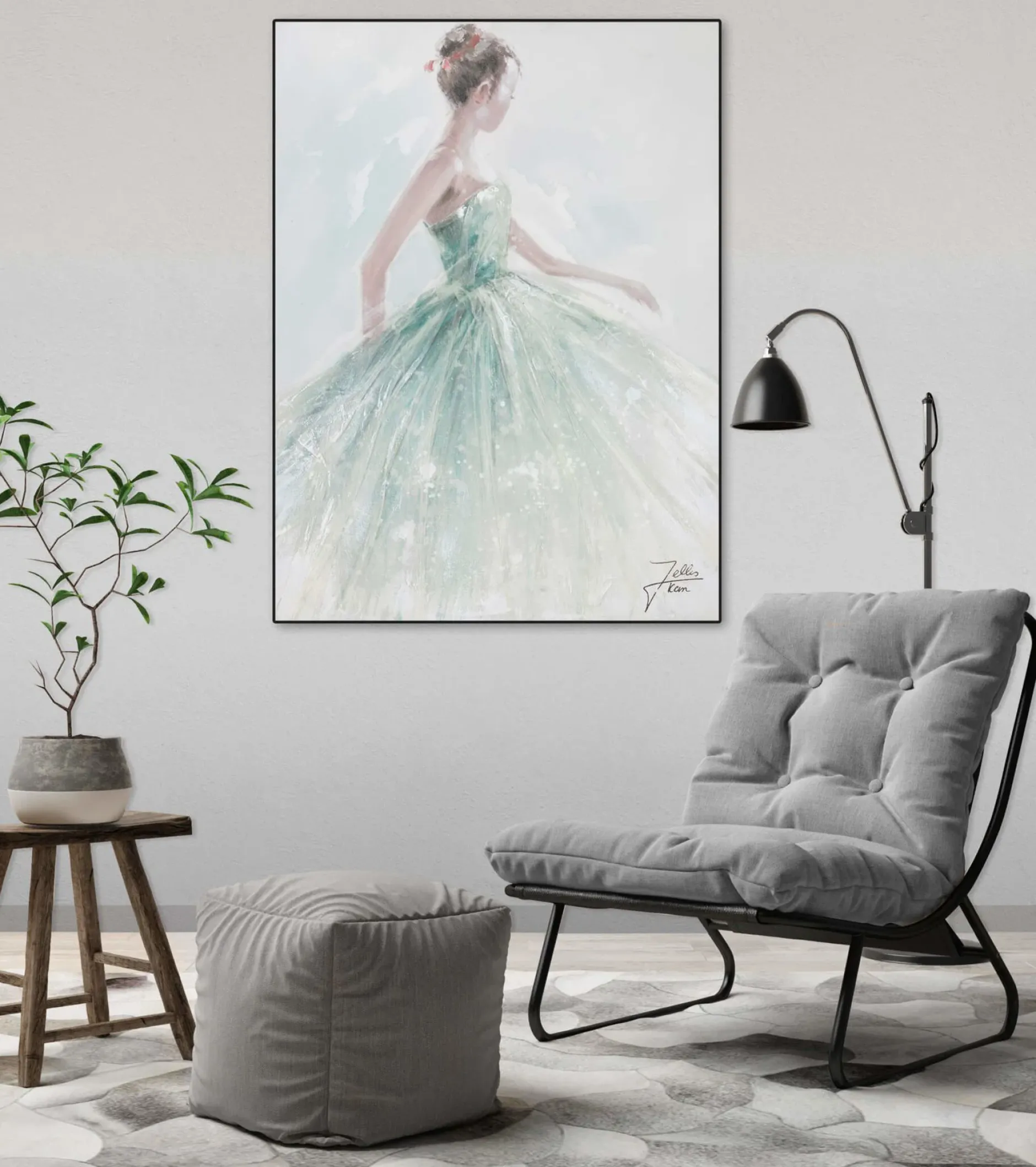 Handgemaltes Gemälde 'Die Eisprinzessin' 75x100cm | inkl. Echtheitszertifikat