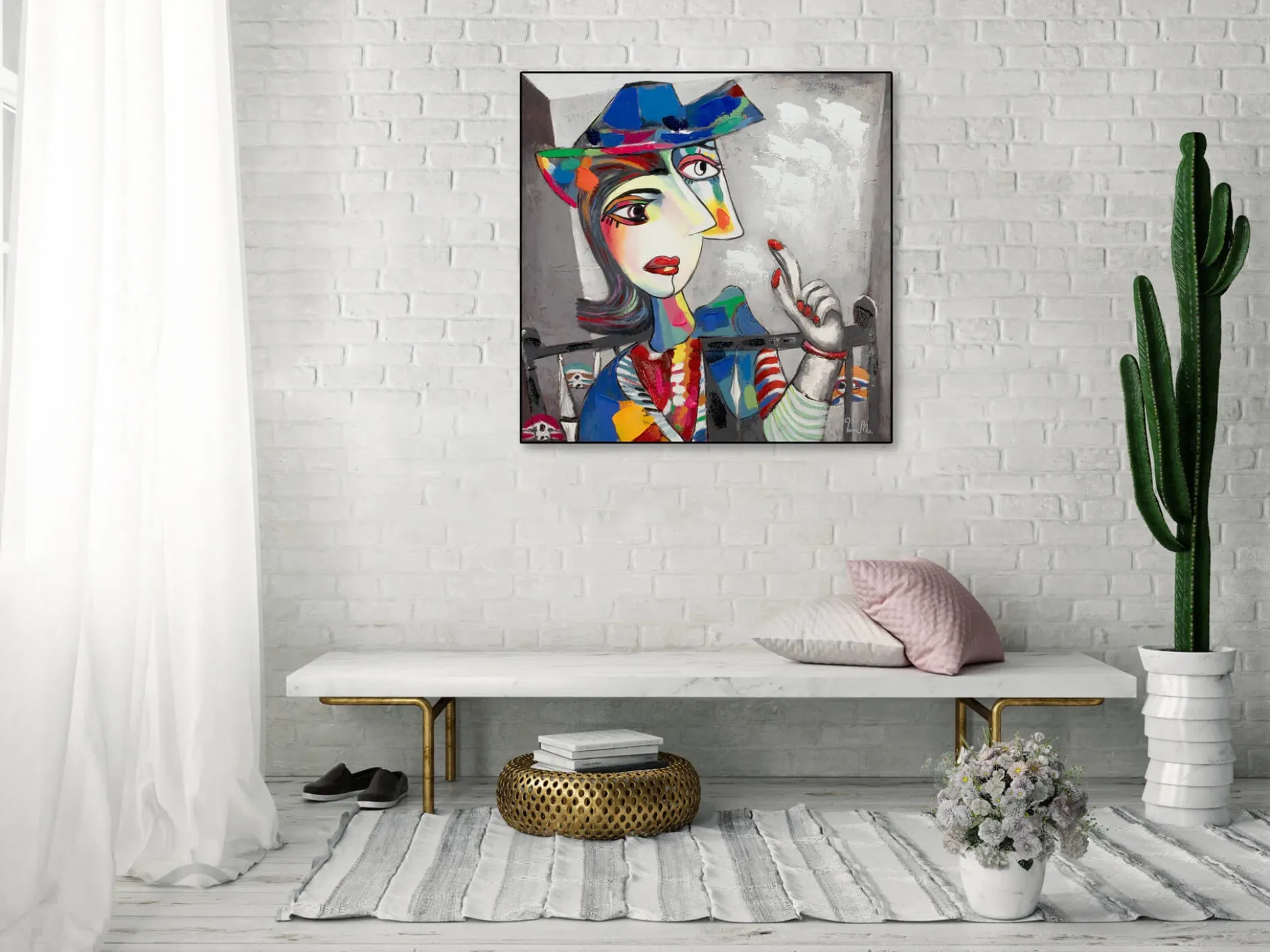 Handgemaltes Gemälde 'Double Life' 80x80cm | inkl. Echtheitszertifikat
