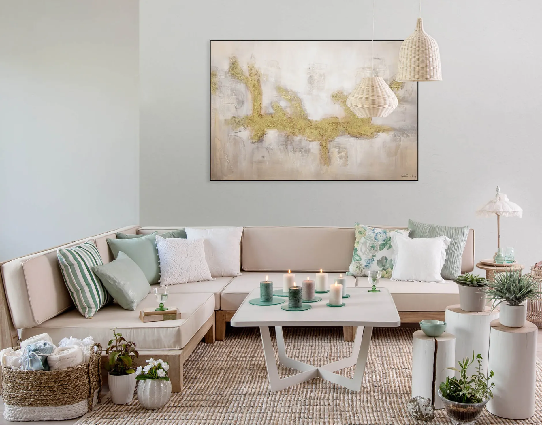 Handgemaltes Gemälde 'Drachenreigen' 120x80cm | inkl. Echtheitszertifikat
