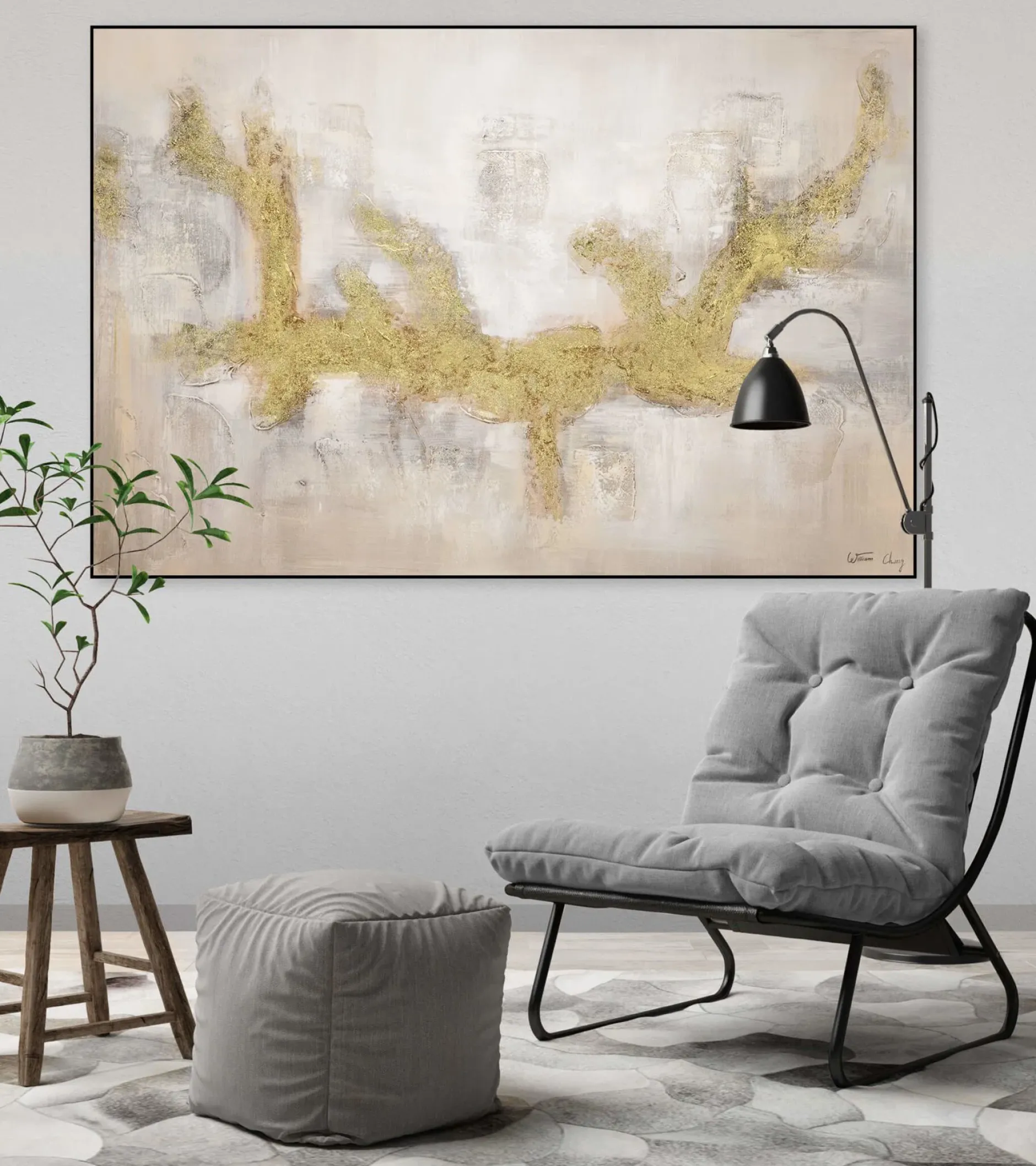 Handgemaltes Gemälde 'Drachenreigen' 120x80cm | inkl. Echtheitszertifikat