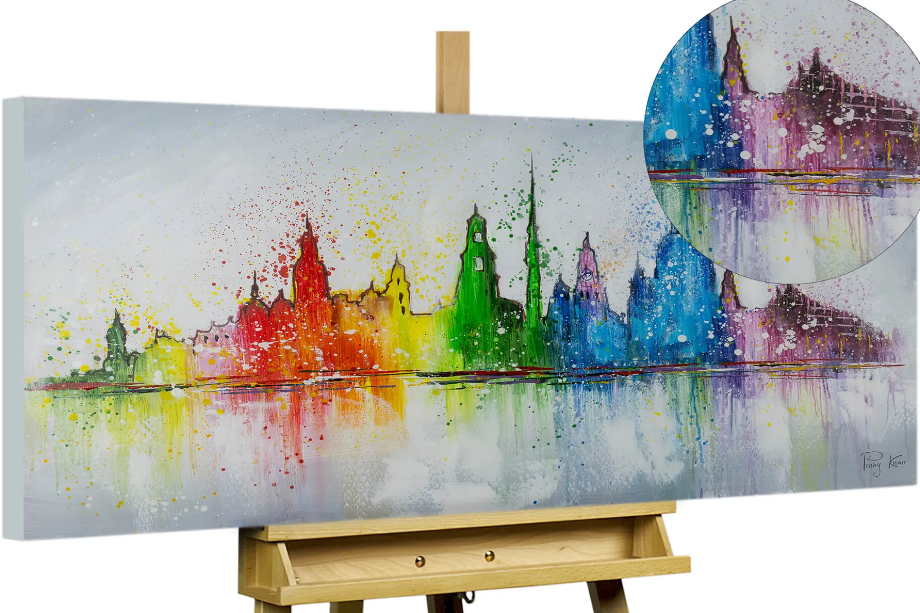 Handgemaltes Gemälde 'Dresden Must Sees' 120x60cm | inkl. Echtheitszertifikat