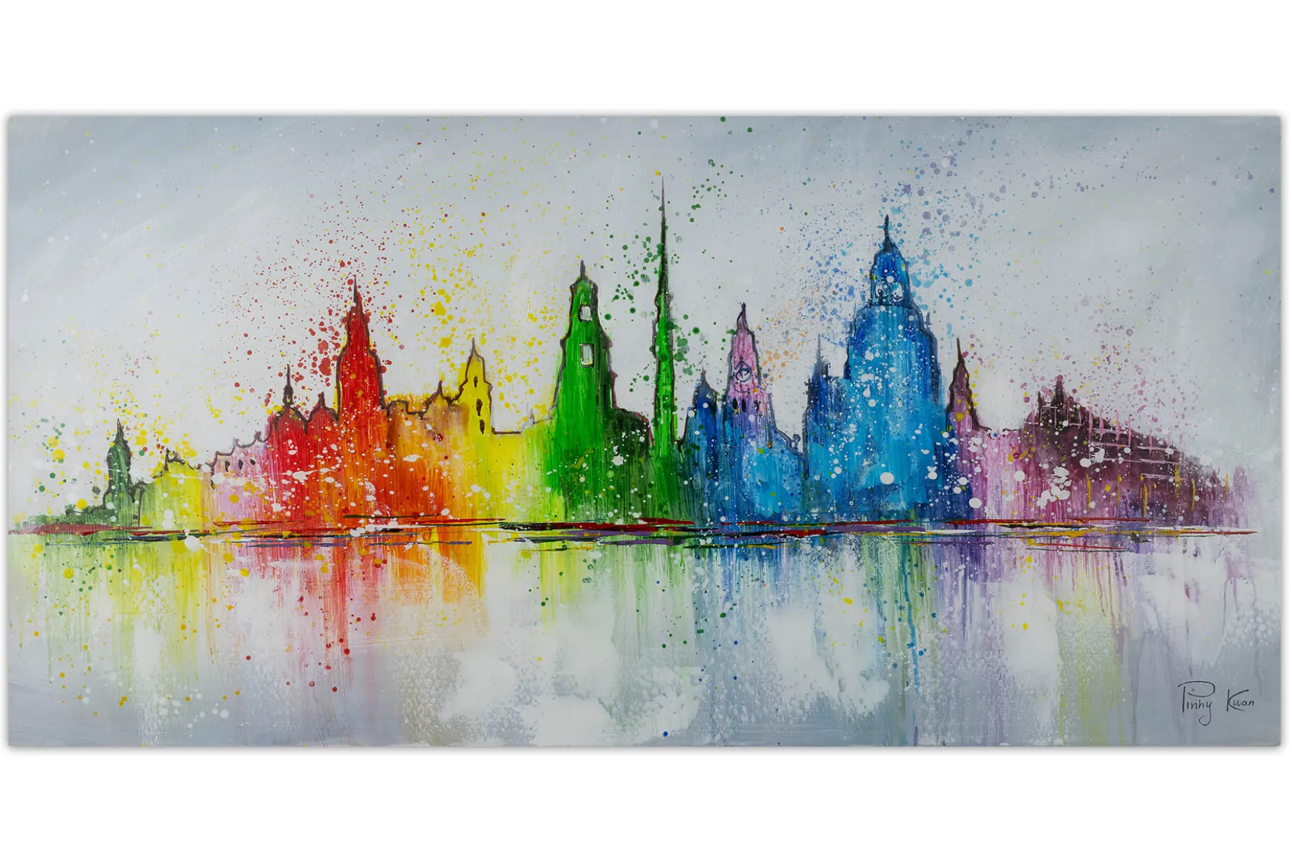 Handgemaltes Gemälde 'Dresden Must Sees' 120x60cm | inkl. Echtheitszertifikat