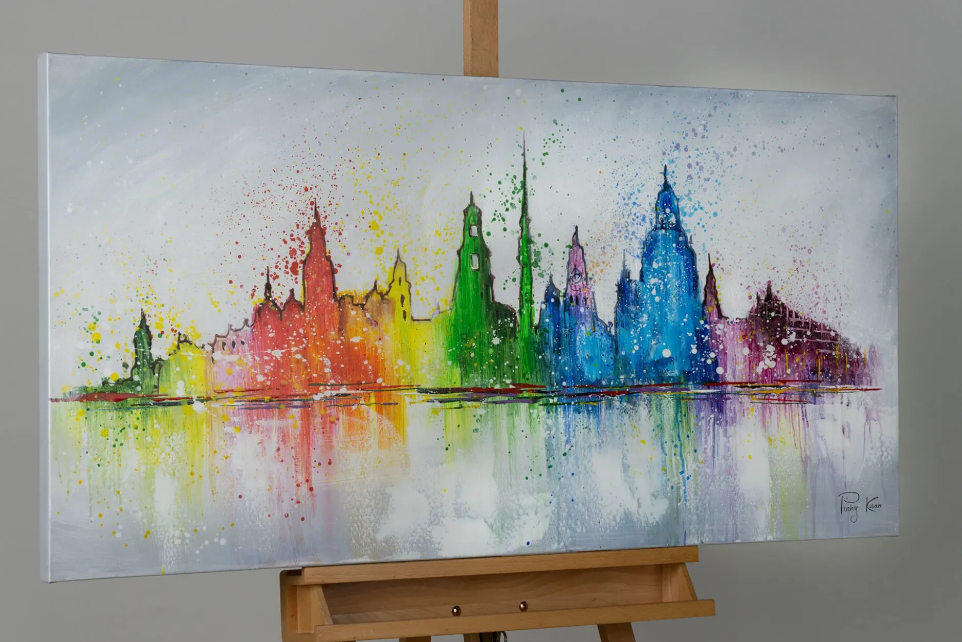 Handgemaltes Gemälde 'Dresden Must Sees' 120x60cm | inkl. Echtheitszertifikat
