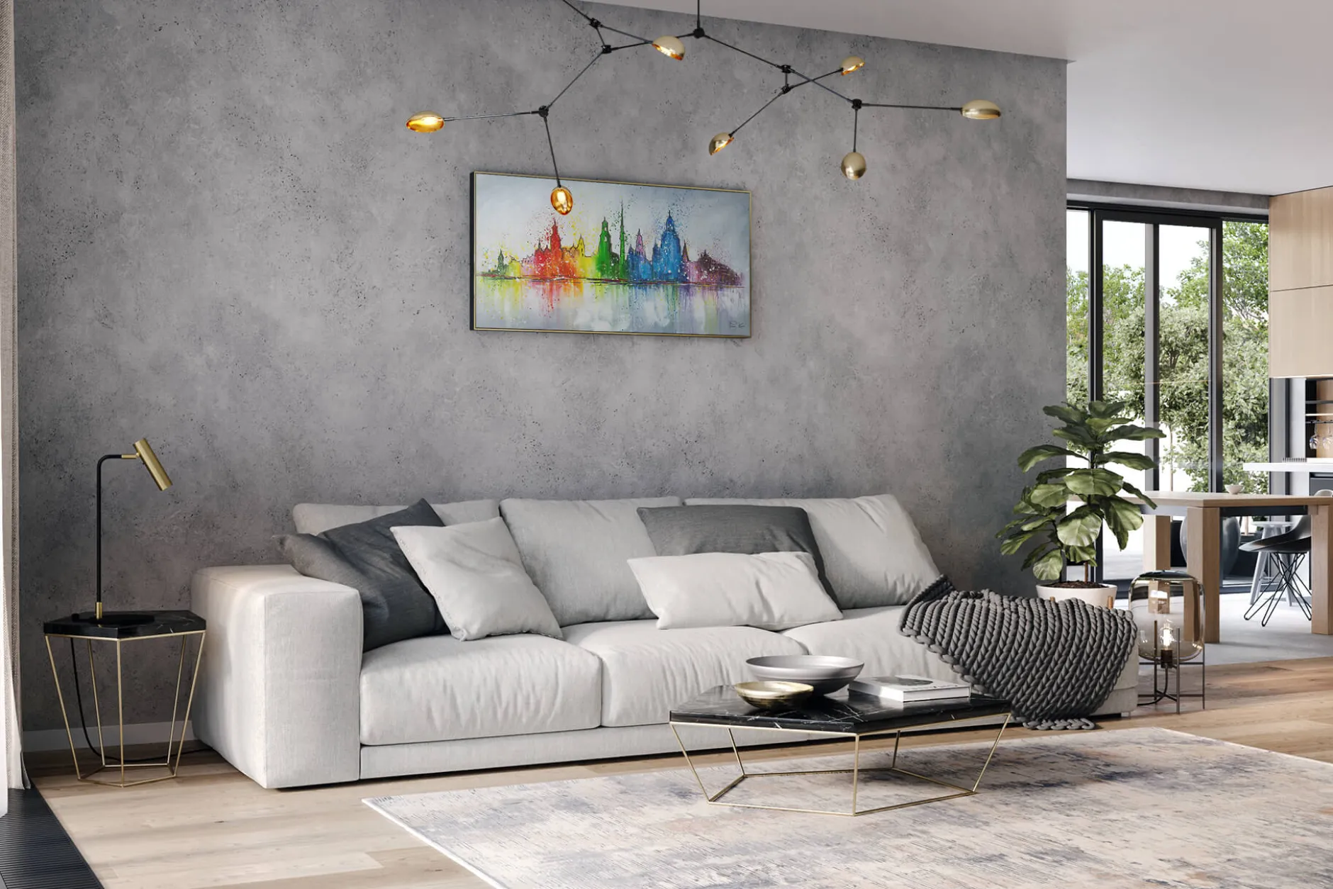 Handgemaltes Gemälde 'Dresden Must Sees' 120x60cm | inkl. Echtheitszertifikat