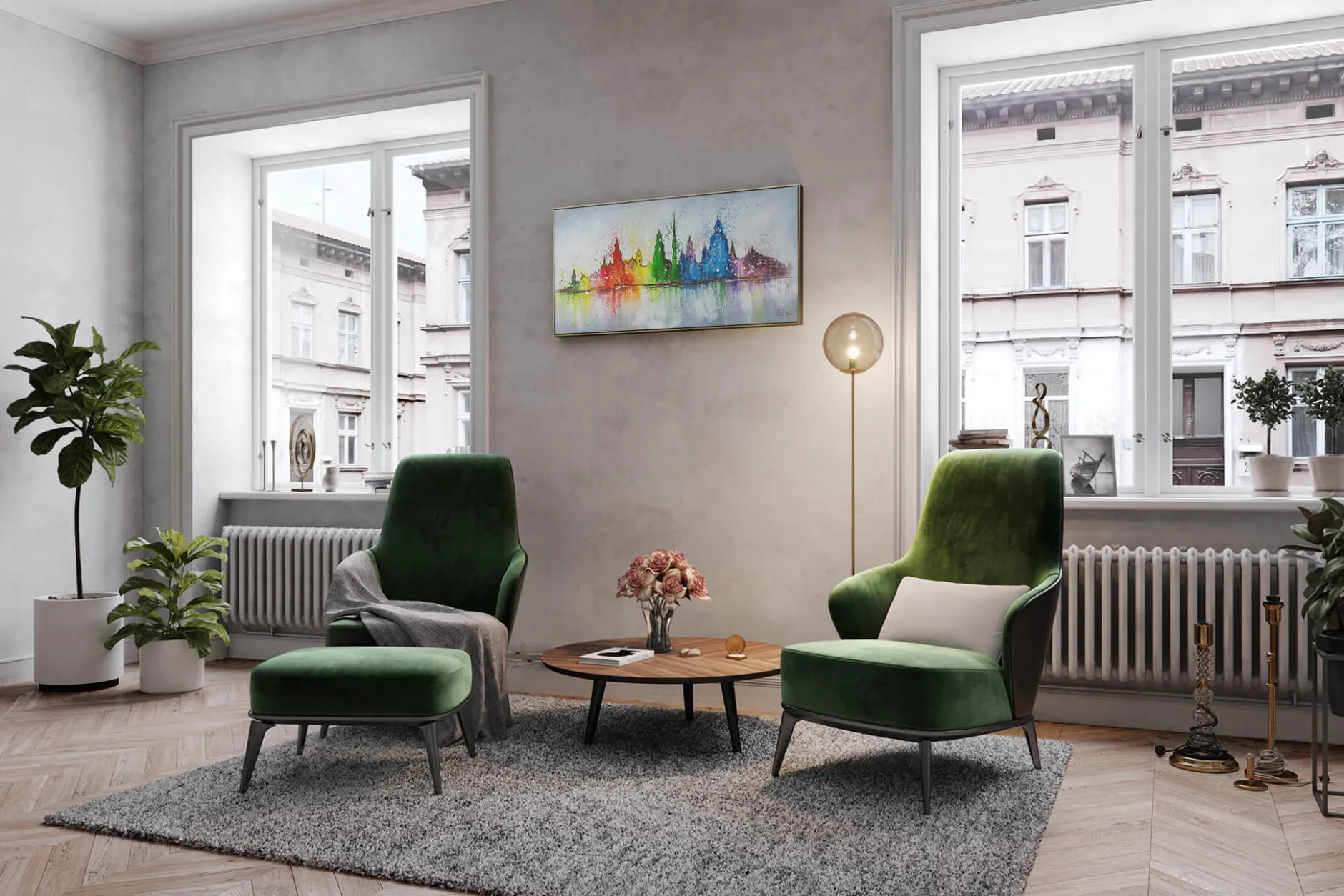 Handgemaltes Gemälde 'Dresden Must Sees' 120x60cm | inkl. Echtheitszertifikat