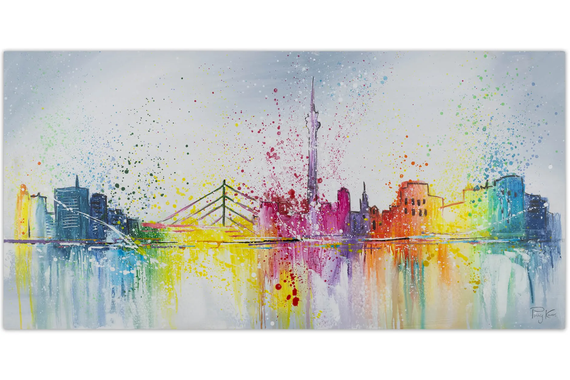 Handgemaltes Gemälde 'Düsseldorf Fever' 120x60cm | inkl. Echtheitszertifikat