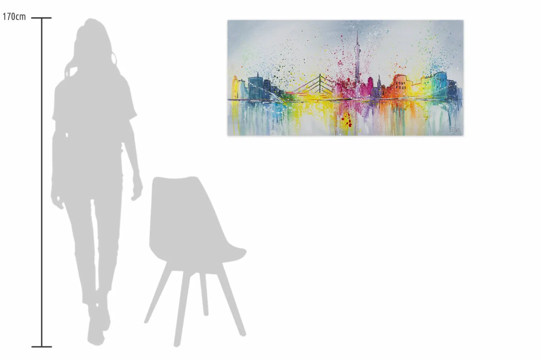 Handgemaltes Gemälde 'Düsseldorf Fever' 120x60cm | inkl. Echtheitszertifikat