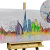 Handgemaltes Gemälde 'Dubai Skyline Silhouette' 120x60cm | inkl. Echtheitszertifikat