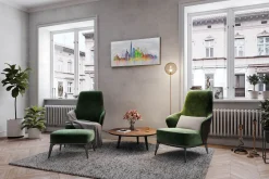Handgemaltes Gemälde 'Dubai Skyline Silhouette' 120x60cm | inkl. Echtheitszertifikat