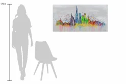 Handgemaltes Gemälde 'Dubai Skyline Silhouette' 120x60cm | inkl. Echtheitszertifikat