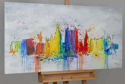 Handgemaltes Gemälde 'Dublin Skyline Silhouette' 120x60cm | inkl. Echtheitszertifikat