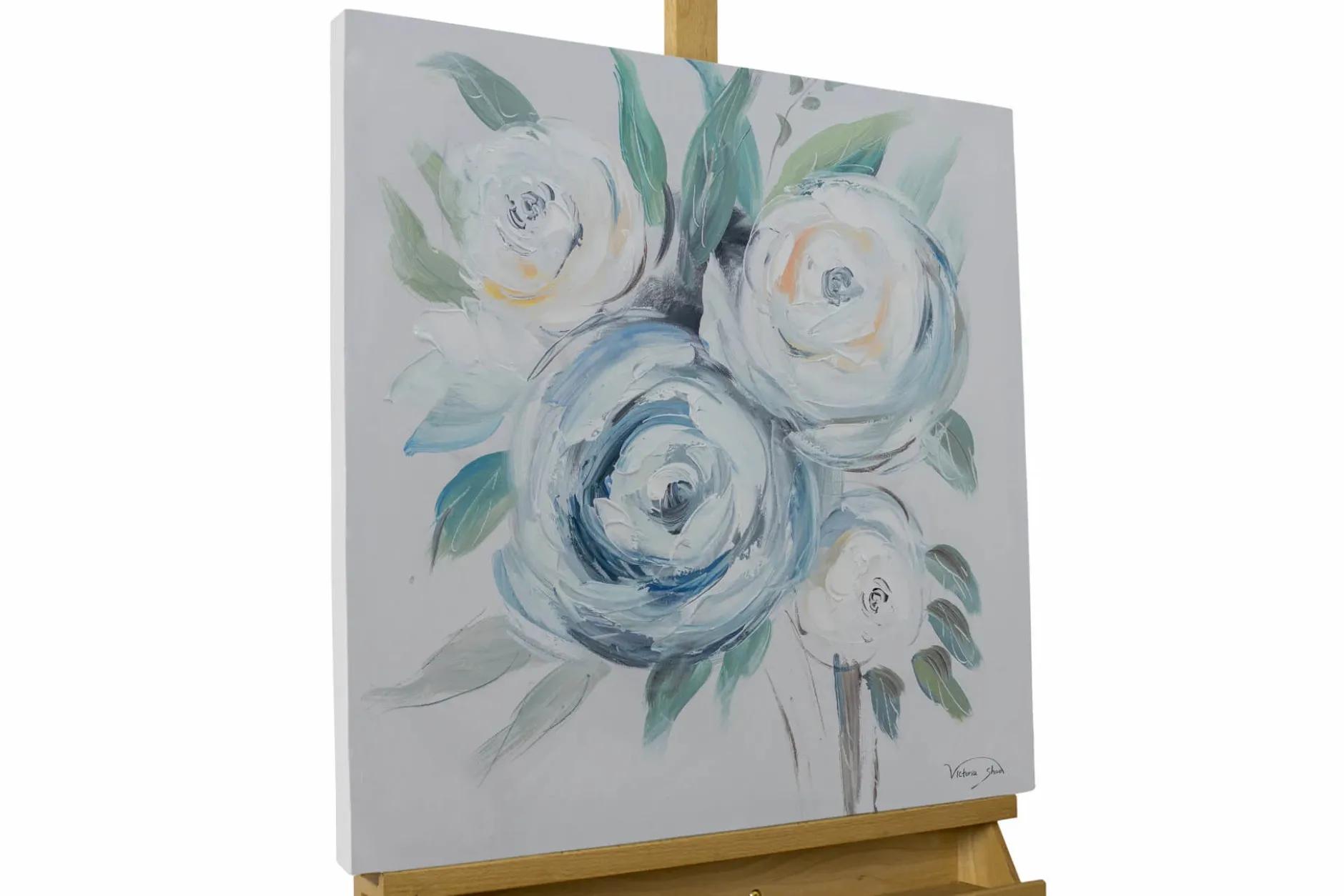 Handgemaltes Gemälde 'Duftende Rosen' 60x60cm | inkl. Echtheitszertifikat