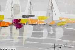 Handgemaltes Gemälde 'Durch die sieben Meere' 150x50cm | inkl. Echtheitszertifikat