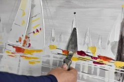 Handgemaltes Gemälde 'Durch die sieben Meere' 150x50cm | inkl. Echtheitszertifikat