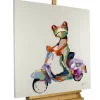 Handgemaltes Gemälde 'Ein Frosch in Rom' 80x80cm | inkl. Echtheitszertifikat