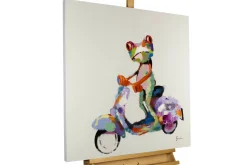 Handgemaltes Gemälde 'Ein Frosch in Rom' 80x80cm | inkl. Echtheitszertifikat