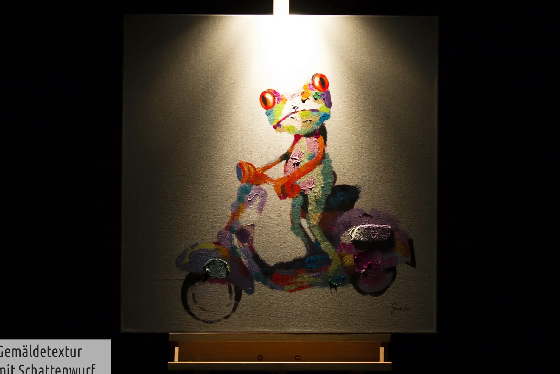 Handgemaltes Gemälde 'Ein Frosch in Rom' 80x80cm | inkl. Echtheitszertifikat