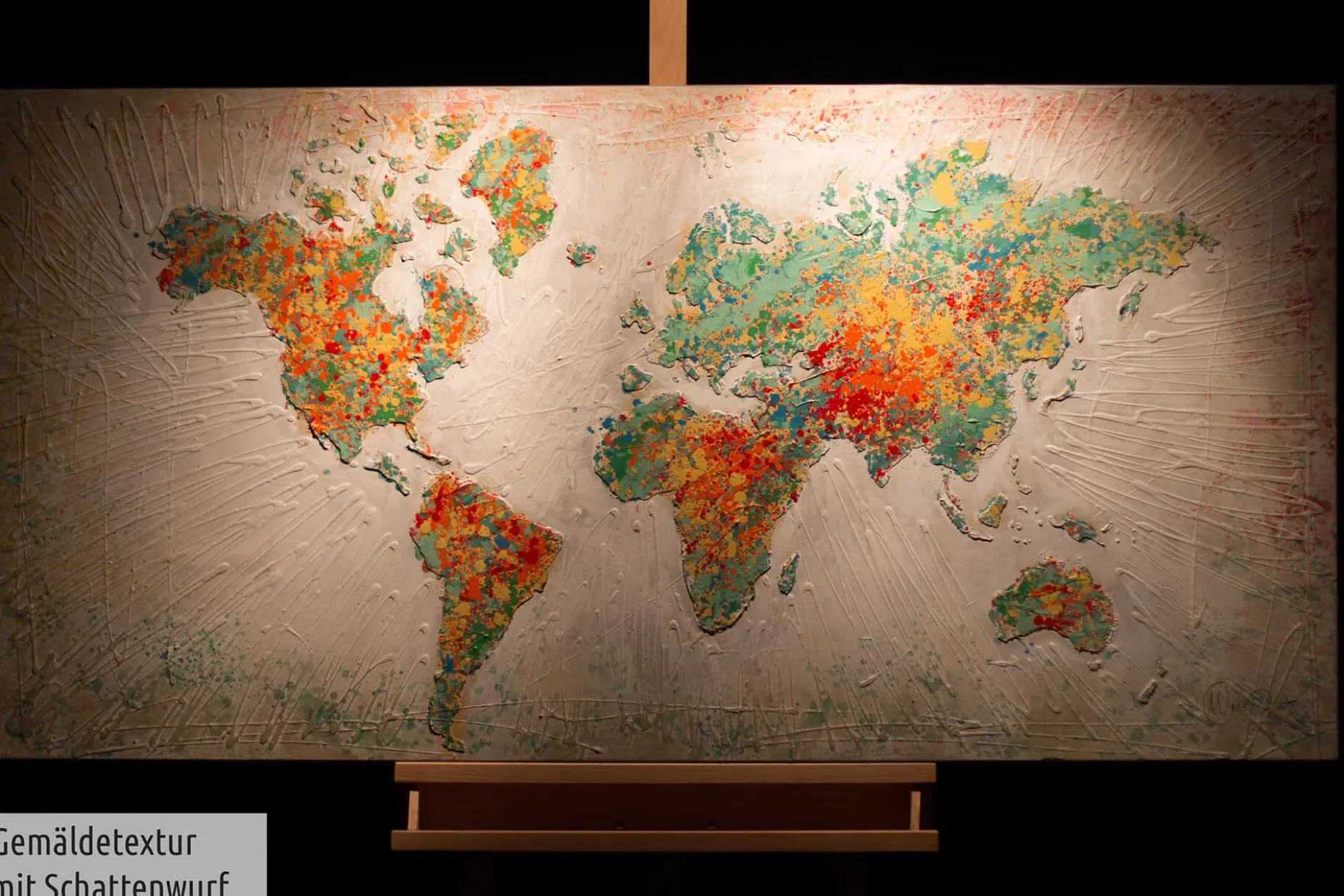 Handgemaltes Gemälde 'Einklang der Kontinente' 140x70cm | inkl. Echtheitszertifikat