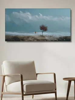 Handgemaltes Gemälde 'Einsame Surf-Pause' | Echtheitszertifikat inklusive