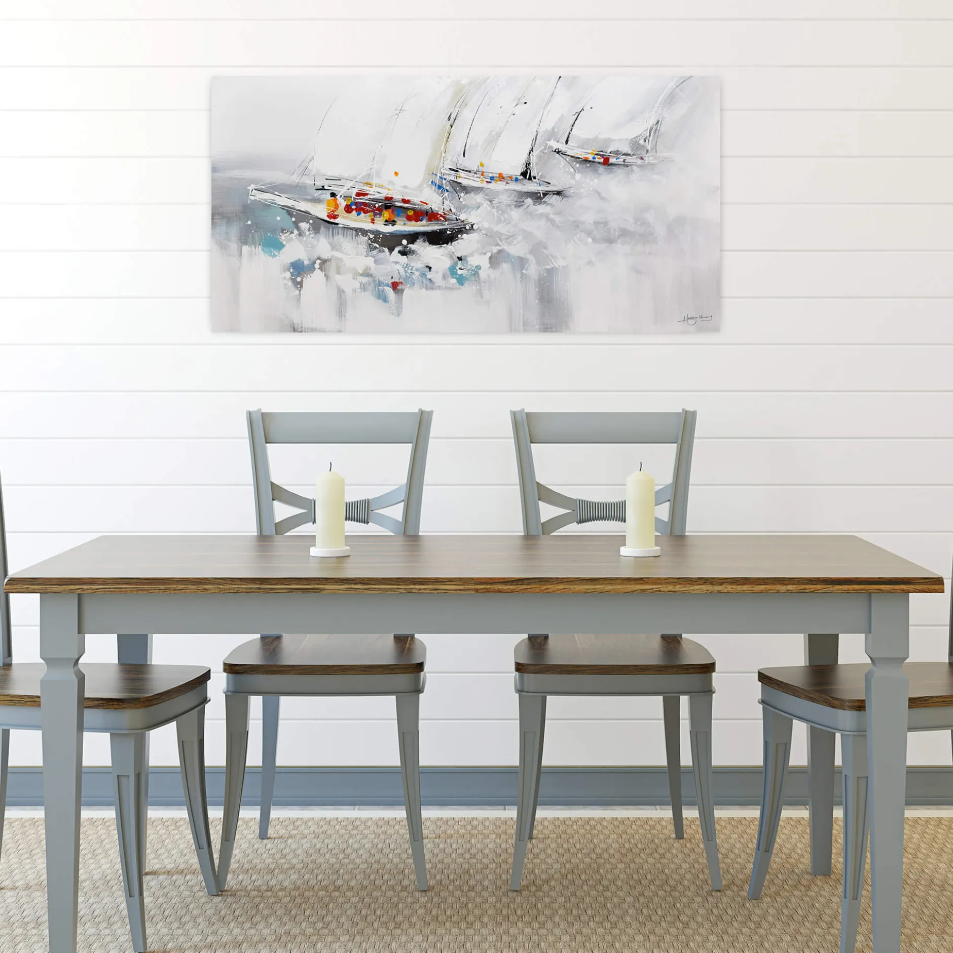 Handgemaltes Gemälde 'Endspurt' 120x60cm | inkl. Echtheitszertifikat