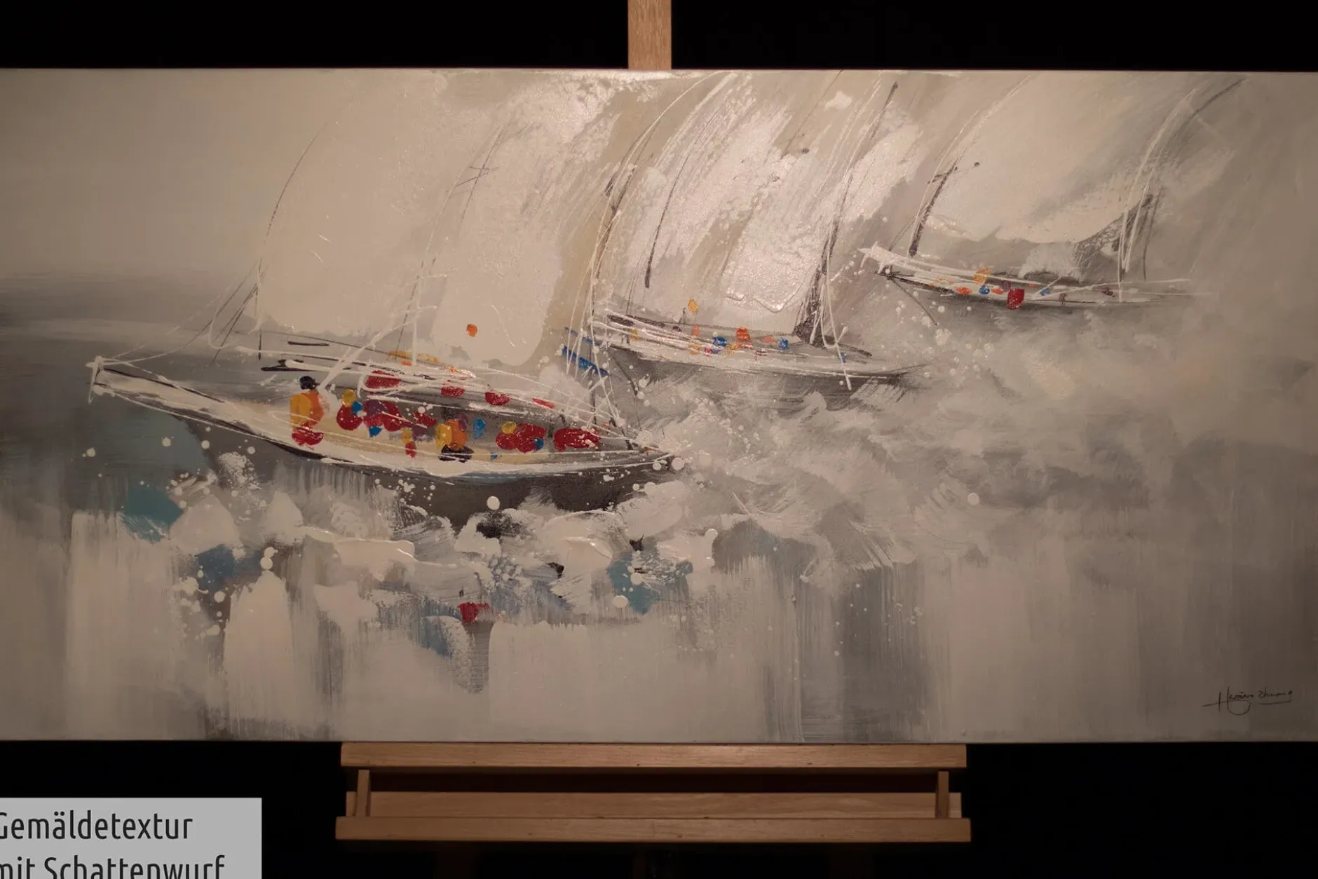 Handgemaltes Gemälde 'Endspurt' 120x60cm | inkl. Echtheitszertifikat