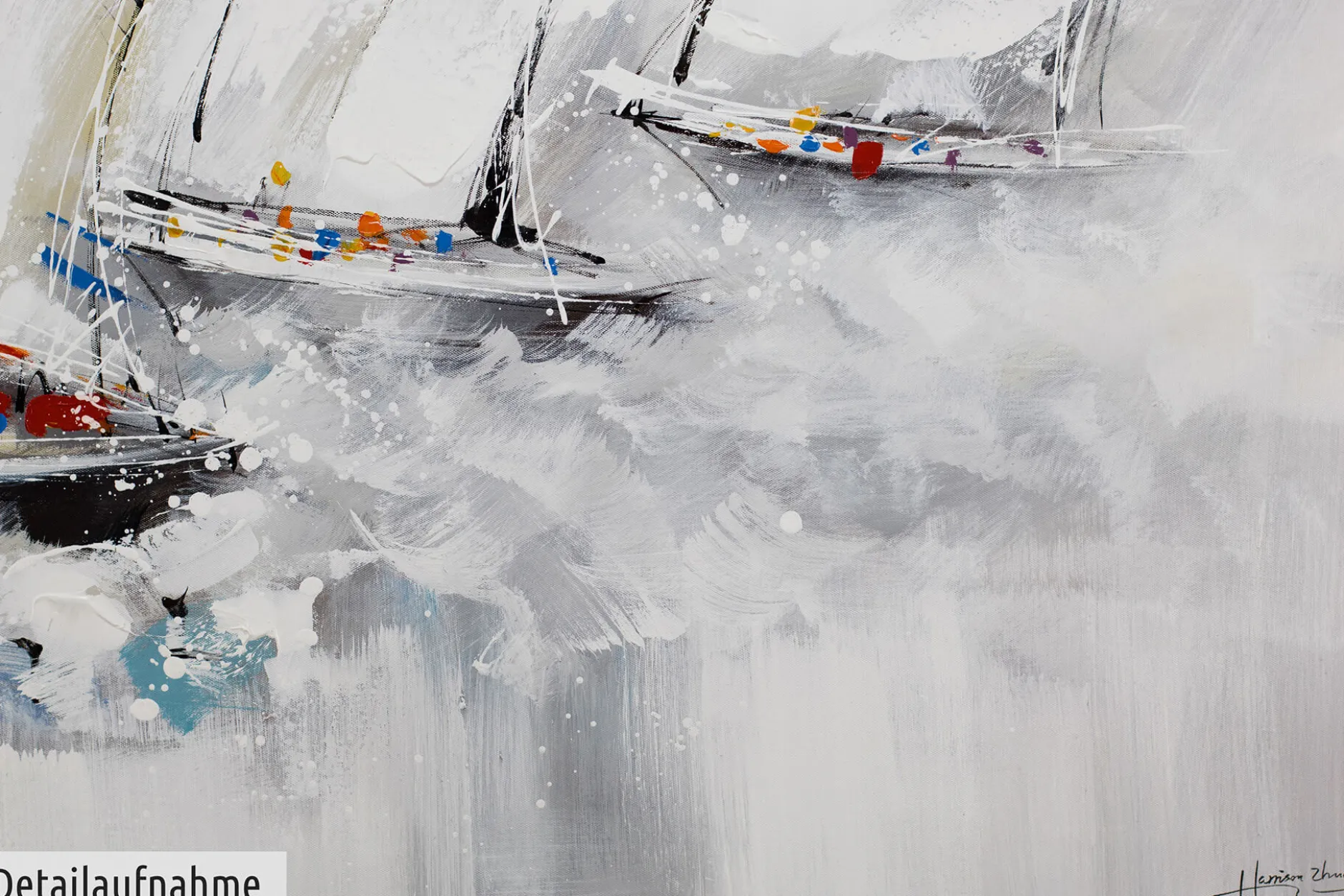 Handgemaltes Gemälde 'Endspurt' 120x60cm | inkl. Echtheitszertifikat